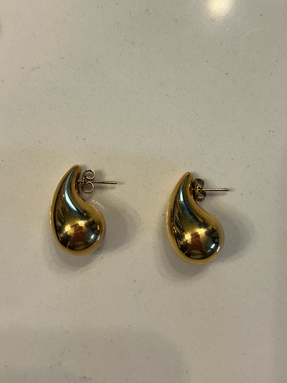 Gold Teardrop Stud Earrings - Women Jewelry (Heart made of Gold)